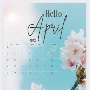 Printable April 2023 calendar page