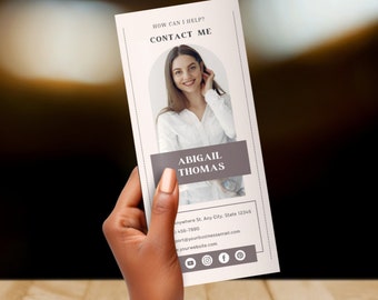 Professional Trifold Brochure Template, Eye-catching 2 Sided Design, Customizable for Any Business, Editable in Canva