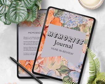 Undatierter Jahresrückblick Digital Journal | Jahresrückblick PDF | Jahresende | Journal Prompts | Sofortdownload | Druckbares Erinnerungen Journal