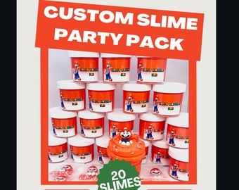 20 CUSTOM Scented Slime Party Favors