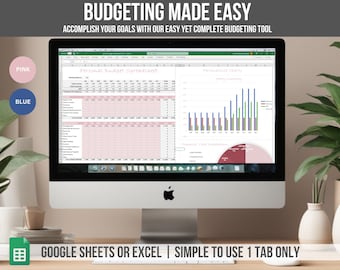 Yearly Budget Spreadsheet Template, Excel Financial Planner