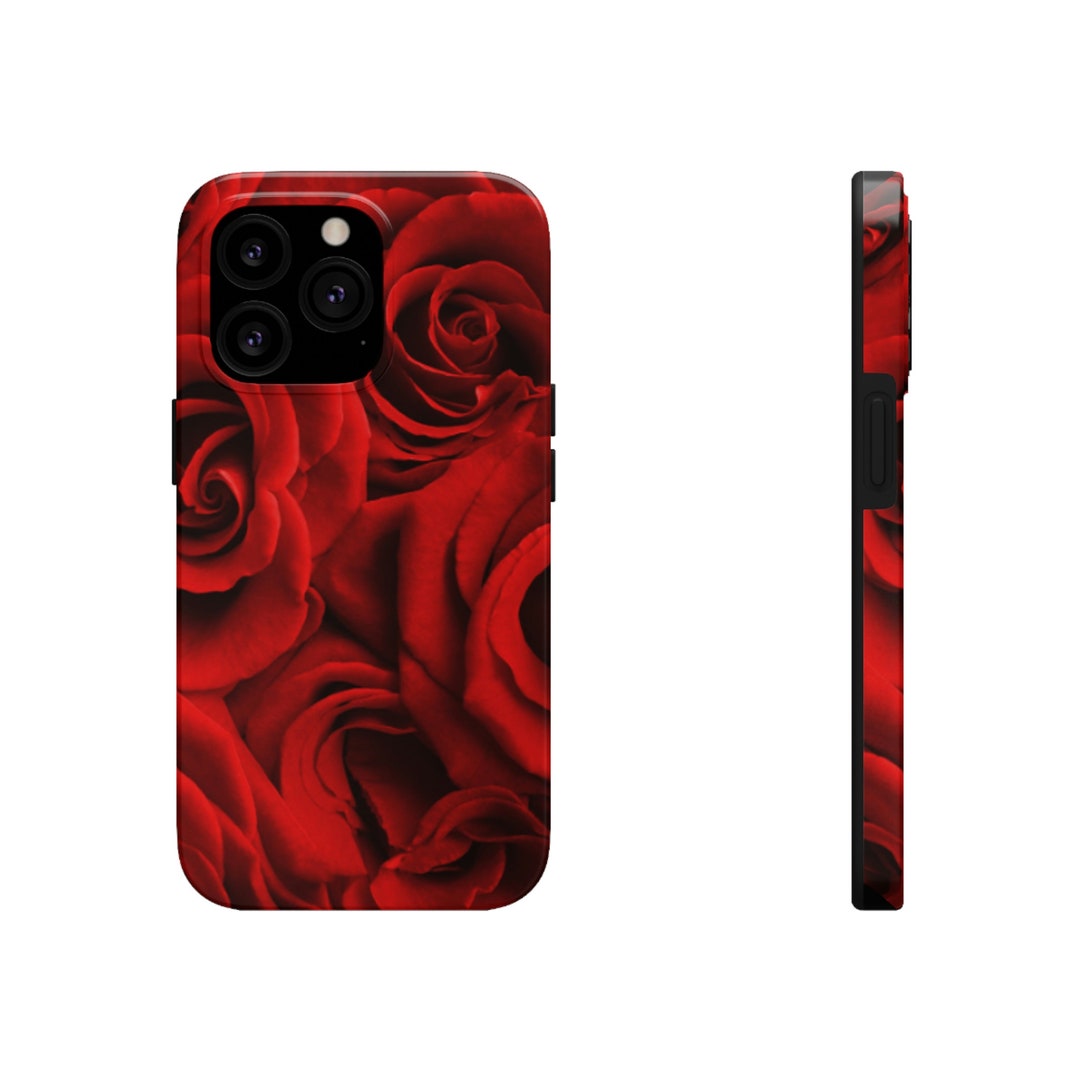 Red Rose Iphone Tough Phone Case Etsy