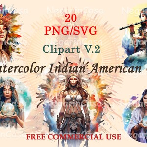 Indian American Girl Clipart – Watercolor Ethnic PNG for Cards & Decor V2