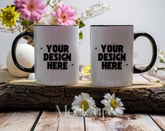 Black Handle Mug Mockup 11oz Floral Mug Mockup 11oz Mug Mockup Colourful Mug Mockup Easter Mug Mockup Coffee Mug Mockup Spring Mug Mockup