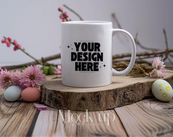 Floral Mug Mockup, 11oz Mug Mockup, Colourful Mug Mockup, Easter Mug Mockup, Coffee Mug Mockup, Spring Mug Mockup, White Coffee Cup Mock Up