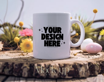 Floral Mug Mockup, 11oz Mug Mockup, Colourful Mug Mockup, Easter Mug Mockup, Coffee Mug Mockup, Spring Mug Mockup, White Coffee Cup Mock Up