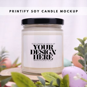 Easter Candle Mockup // Floral Candle Mockup // Soy Candle Mock Up // Lifestyle Photography // Printify Candle Mockup // Candle Label