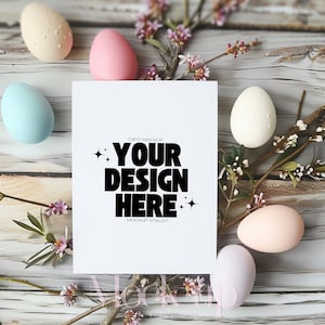 Mockup di carta 5x7 Mockup di biglietto di auguri busta Mockup di carta di Pasqua verticale Mockup di carta 5x7 Bundle Mockup di carta floreale Mockup di carta digitale