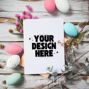 Mockup di carta 5x7 Mockup di biglietto di auguri busta Mockup di carta di Pasqua verticale Mockup di carta 5x7 Bundle Mockup di carta floreale Mockup di carta digitale