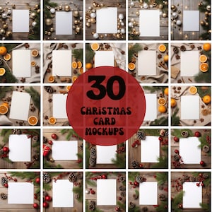 Carte de Noël Maquette Bundle 5x7 Carte Maquette Carte de vœux de Noël Maquette Invitation de Noël Maquette Maquette numérique Canva Bundle