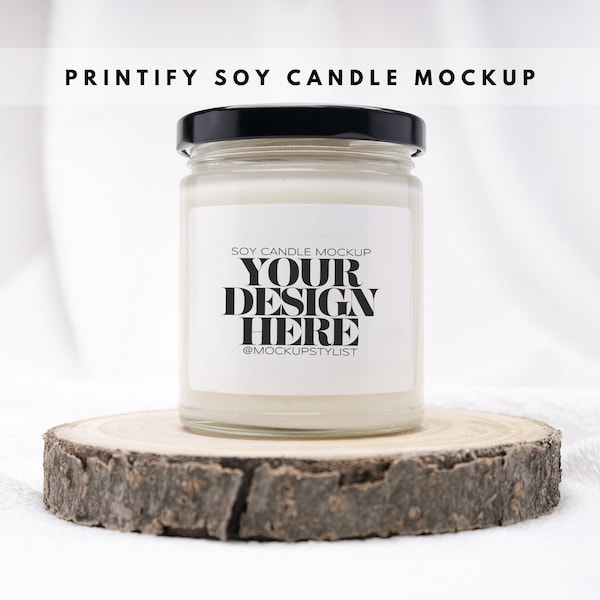 Printify Soy Candle Mockup Minimalist Candle Mockup Candle Mockup Jar Candle Mockup Scented Soy Candle Mockup Candle Mockup 9oz