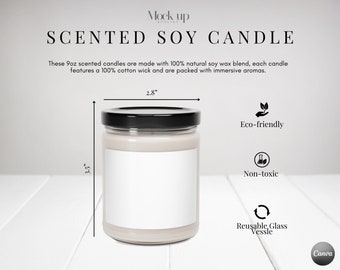 Candle Mockup // Candle Size Chart // Jar Candle Mockup // Soy Candle Sizing Chart // Candle Mockup Size Chart // Printify Candle Size Chart