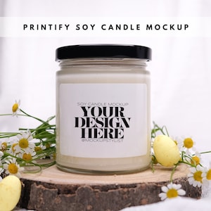 Easter Candle Mockup // Floral Daisy Candle Mockup // Soy Candle Mock Up // Lifestyle Photography // Printify Candle Mockup // Candle Label