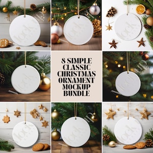 Christmas Ornament Mockup Canva // Ornament Mockup Bundle // Ceramic Ornament Mockup Canva // Sublimation Ornament Mockup // Circle ornament
