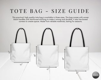 Imprimir tabla de tallas de bolsas // Maqueta de bolsa AOP // Tabla de tallas de bolsas // Tabla de tallas de bolsas // Imprimir bolsa // Tabla de tallas de marcas genéricas //