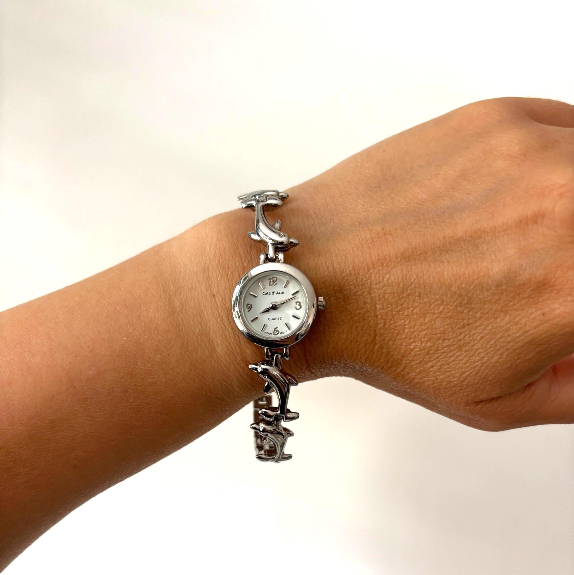 Vintage Dolphin Bracelet Watch Working Ladies Quartz Wristwatch Cote d’Azur