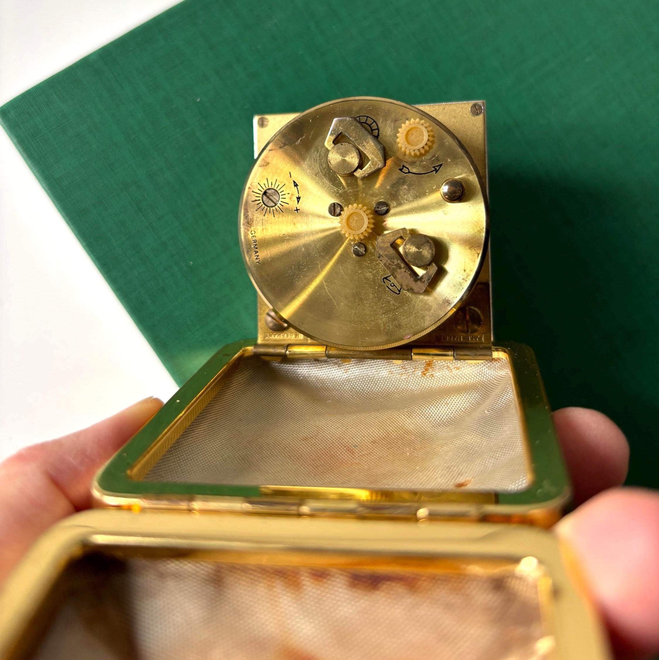 Vintage Deluxe 7 Jewel Folding Travel Alarm Clock Made in Germany