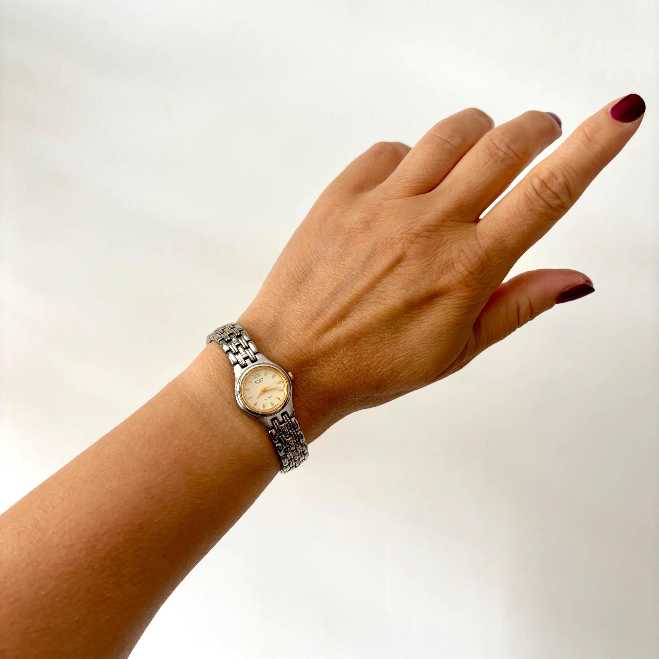Vintage Citizen Sapphire Ladies Quartz Watch | Japanese Dress Watch | Silver Tone Bracelet