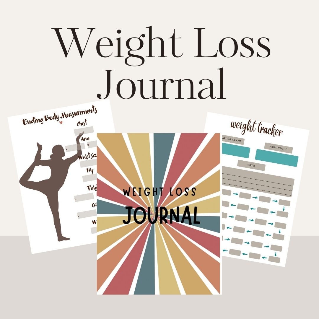 Retro Weight Loss Journal, Weight Loss Journal Pdf, Printable Weight Loss Tracker, Weight Loss