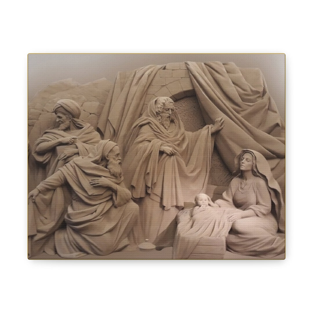 Sand Art Nativity Canvas Etsy