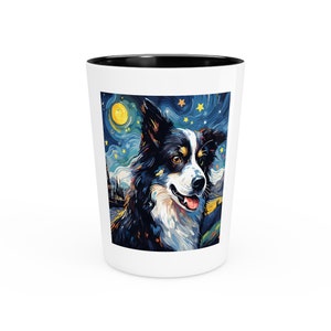 Starry Night - Border Collie Shot Glass