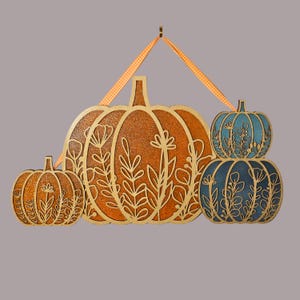 Handmade Fall Pumpkin Door Hanger: Rustic Farmhouse Decor