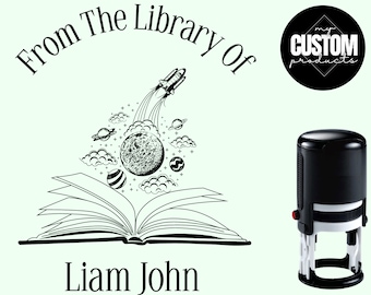 Custom Book Stamp. Self Ink or Wood Handle. Personalised with your name From the Library of, Book Belongs to, Ex Libris