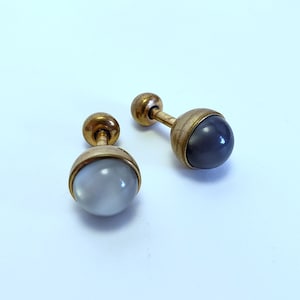 Vintage Cufflinks with Multi-Color Rotating Gemstone - 45