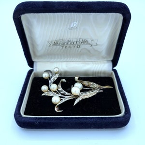 Sterling Silver and Akoya Pearl Brooch in Box - 199 OBO
