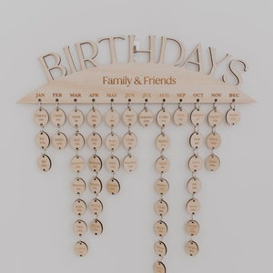 Birthday Calendar Wall Hanging Pine Arch Cutout Birthdays Wooden