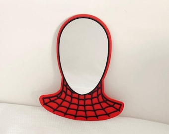 Super Hero Spiderman Style Mirror, Kids bedroom mirror, shatterproof acrylic mirror, gifts for boys