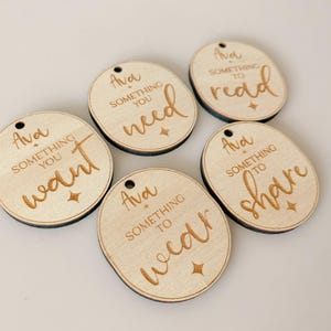 Mindful Present tags Personalised - Want, Need, Read, Wear, Share tags, christmas gifting, gift tag