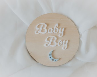 Baby Boy Announcement Disc, Boy announcement, newborn discs, birth announcement