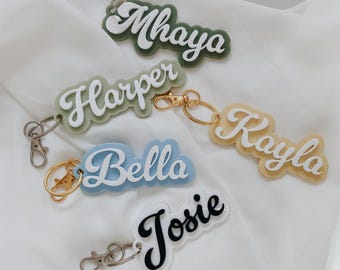 Chaveiro com nome para etiquetas de bolsa, etiqueta de bolsa personalizada, chaveiro personalizado, etiqueta de acrílico com nome