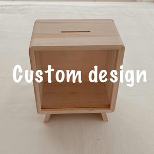 Money Box Piggy Bank custom design, kids wooden money box, custom wooden piggy bank