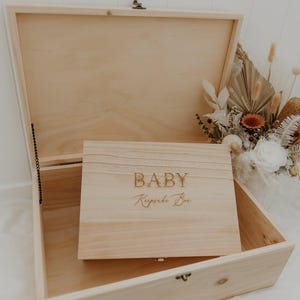 Baby Erinnerungsbox, Erinnerungsbox aus Holz mit Gravur, Holzbox, Babybox, Neugeborenen Geschenk