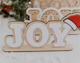 Joy Christmas stehendes Schild, Weihnachtsdekoration, Weihnachtsdeko für Büro, Dekoration für Zuhause, XMAS