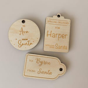 Christmas Present tags - From Santa, sustainable gifting, wooden present tags, santa gift tags