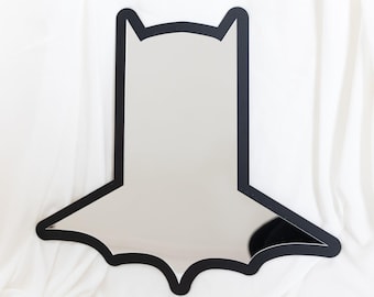 Superhero Bat head Large Mirror 53cm, kids bedroom mirror, super hero shaped mirror, shatterproof acrylic mirror, glass free mirror