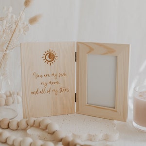 Mother’s Day folding book style photo frame engraved you are my sun my moon and my stars