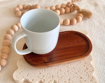 Multiple designs Acacia Wooden tray Gifts for dad - Wooden Tea and Biscuits Tray - Father's Day Gift, Gifts for Poppy, Grandad
