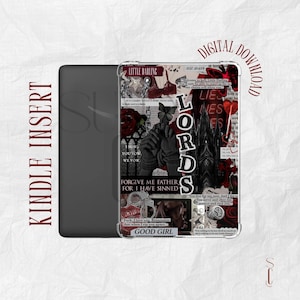 May include: A Kindle Insert with a gothic collage design. The design includes red roses, hands, a butterfly, and the word "LORDS". The text "FORGIVE ME FATHER FOR I HAVE SINNED" is also visible. The words "DIGITAL DOWNLOAD" are also present.