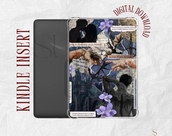 Vierter Flügel inspiriert Kindle einfügen | Kindle Printable | Klare Hülle einfügen | Kindle Ästhetik | Kindle Aufkleber | Digitaler Download