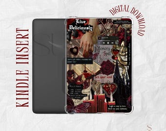 Inserción para Kindle inspirada en el romance gótico oscuro ~ / Imprimible para Kindle / Inserción de funda transparente / Estética para Kindle / Pegatinas para Kindle / Descarga digital