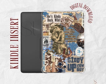 Cowboy Romance Inspired Kindle Insert | Kindle Printable | Clear Case Insert | Kindle Aesthetic | Kindle Stickers | Digital Download