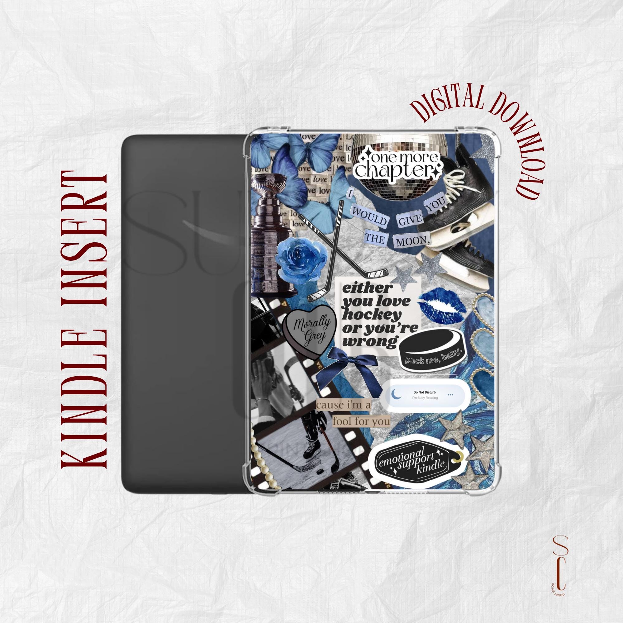 Hockey Romance Inspired Kindle Insert | Kindle Printable | Clear Case Insert | Kindle Aesthetic | Kindle Stickers | Digital Download
