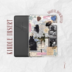 Może przedstawiać: Wkładka do Kindle z projektem kolażu. Projekt zawiera sylwetkę, tekst "Say You Swear" oraz inne teksty i obrazy. Widoczne są również słowa "Digital Download".