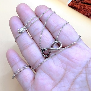 Genuine Solid 925 S Silver Necklace: Infinity Pendant, Swarovski Crystals Adornments, Authentic| 925 Sterling S. Swarovski Infinity Necklace