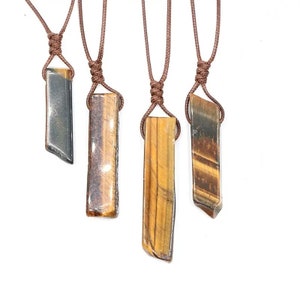 Natural Obsidian/Labradorite/ Lapis Lazuli/Green Aventurine/Tiger-eye Crystal Point Necklace| Healing  Necklace|  Men/Women Luck Necklace