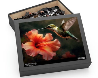 Nature's Harmony Hummingbird Puzzle - Floral Nectar Sipper Scene, All Ages, 120/252/500 Pieces